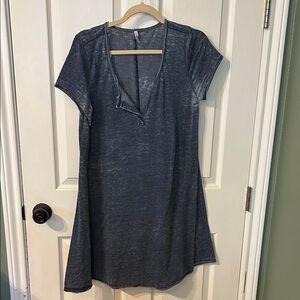 Casual Gray blue Short Sleeve Dress